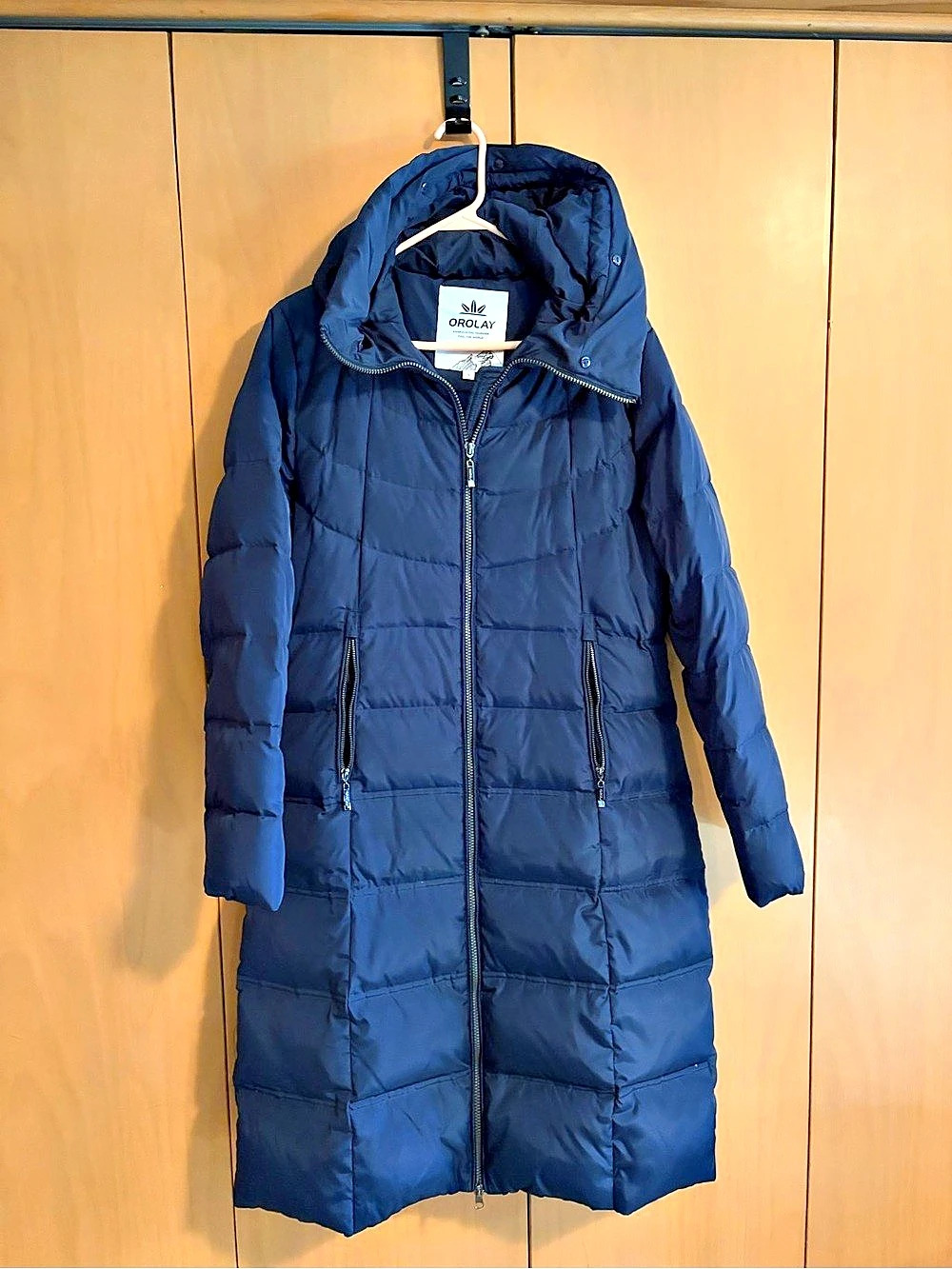 OROLAY Women's Thickened Down Parka Jacket Blue